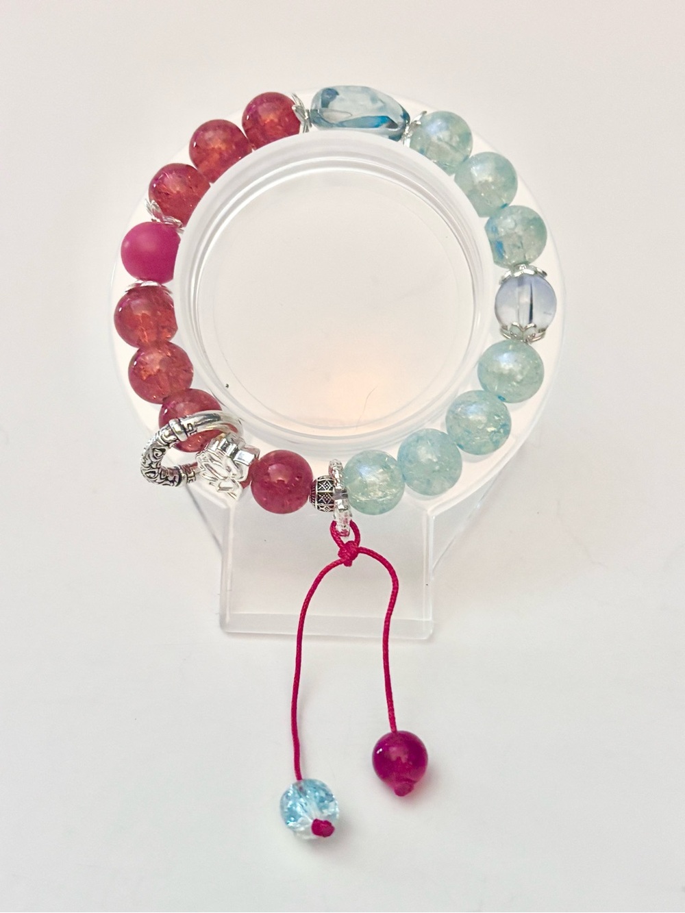 Handmade Fire And Ice Theme Beaded Bracelet